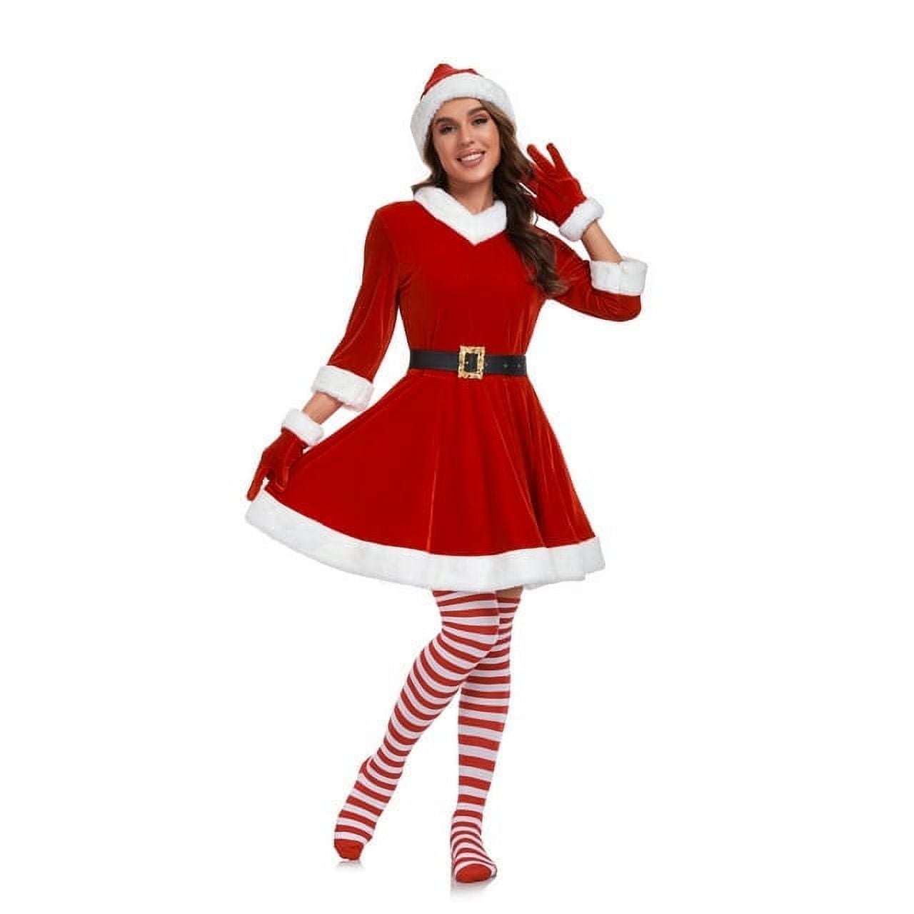 adult christmas dress Party King Women's Santa's Helper-Red Costume