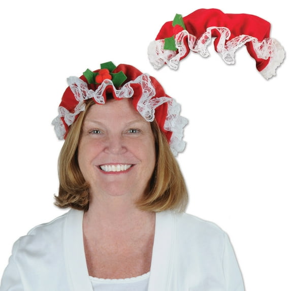 Mrs. Claus Hat Christmas Costume Accessories- One Size Fits Most - Set of 12