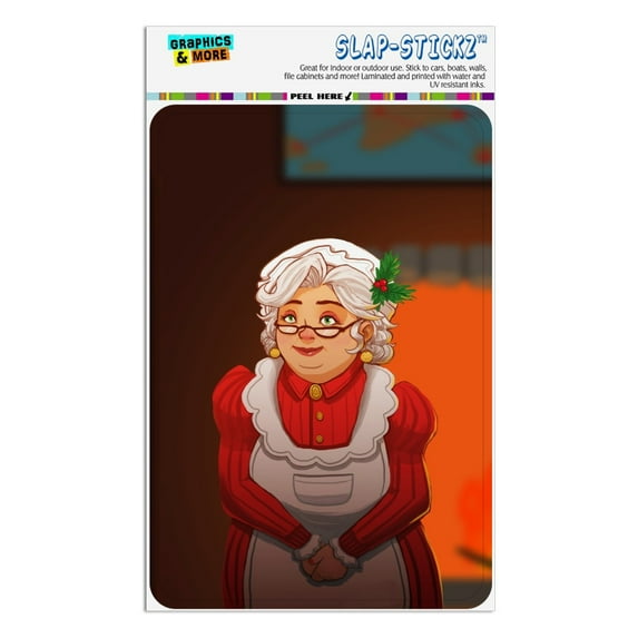 Mrs Claus with Mistletoe Santa Christmas Holiday Home Business Office Sign