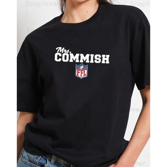 Mrs Commish Funny Female Fantasy Football Commissioner League Gift T-Shirt, SW, Hoodie Unisex, up to 5XL