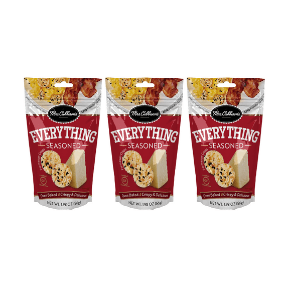 Mrs. Cubbison's Cheese Crisps Great for Snacking and Salad Topper, Everything Seasoned Flavor, 1.98 Ounce (Pack of 3)