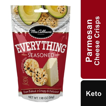 Mrs Cubbison's Everything Parmesan Cheese Crisps Salad Topping, 1.98 oz Resealable Bag