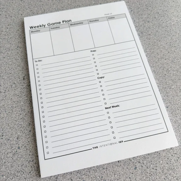 Mrs. D'S Corner Weekly Game Plan Notepad 50 Sheets