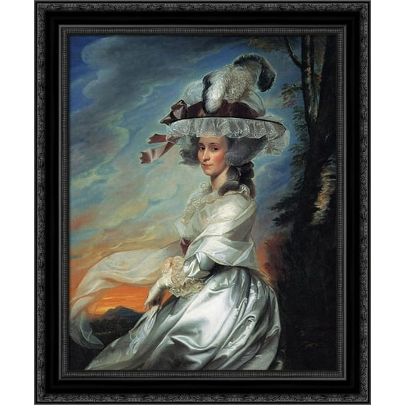 Mrs. Daniel Denison Rogers (Abigail Bromfield) 20x23 Black Ornate Wood Framed Canvas Art by Copley, John Singleton