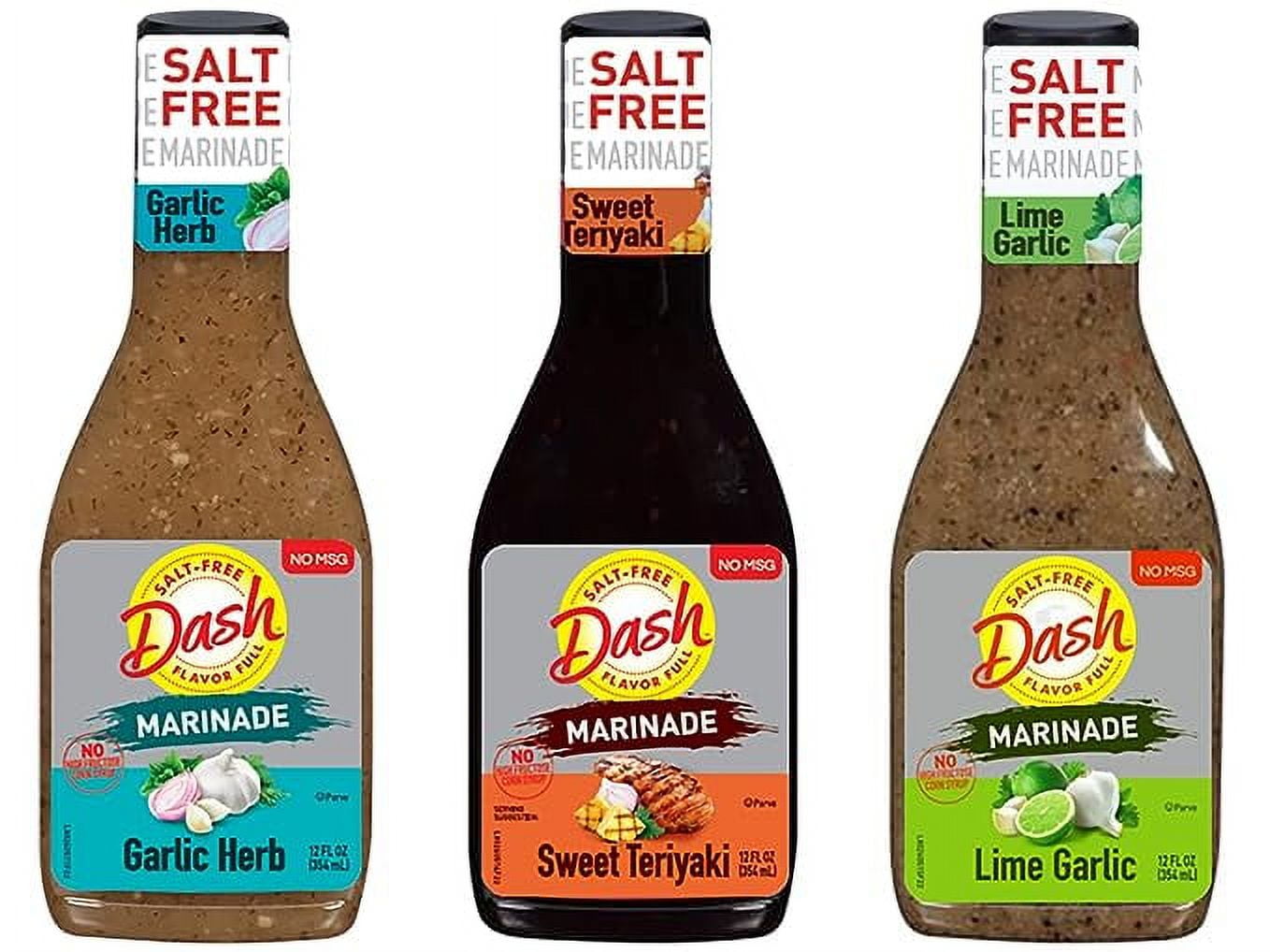 Mrs. Dash Salt Free Marinade 12 Oz Bottles 3 Pack Bundled by Louisiana  Pantry (Variety 3 Pack Each Flavor)