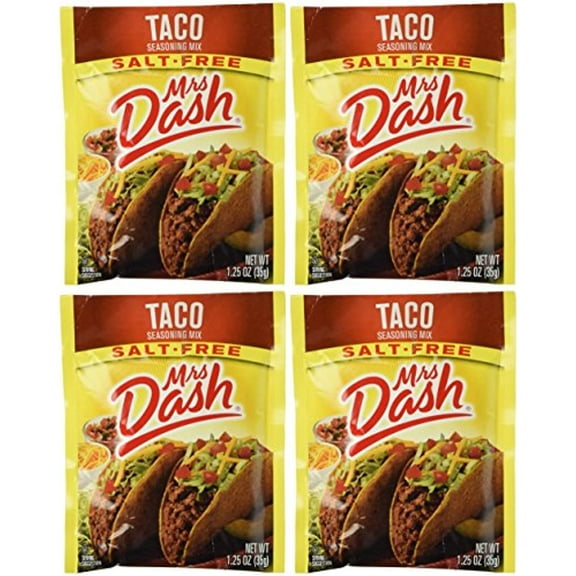 Mrs Dash Salt Free Taco Seasoning Mix (1.25 Oz Packets) 4 Pack