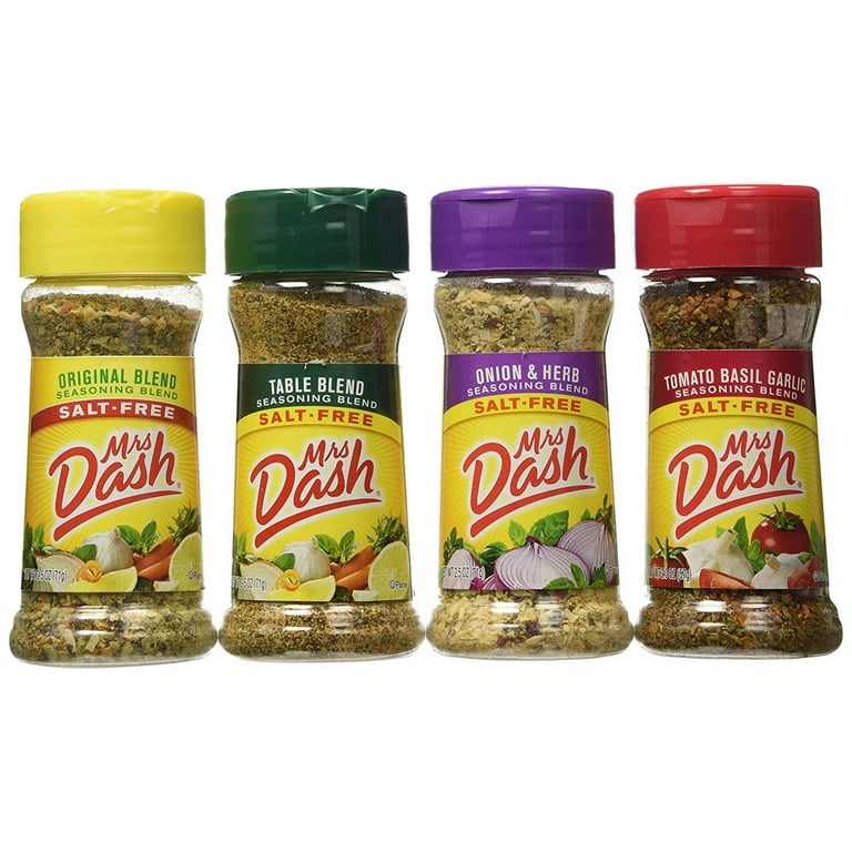  Mrs. Dash 10 oz Salt Free Seasoning Blend Bundle: (1)  Original, (1) Garlic & Herb, and ThisNThat Recipe Card : Grocery & Gourmet  Food
