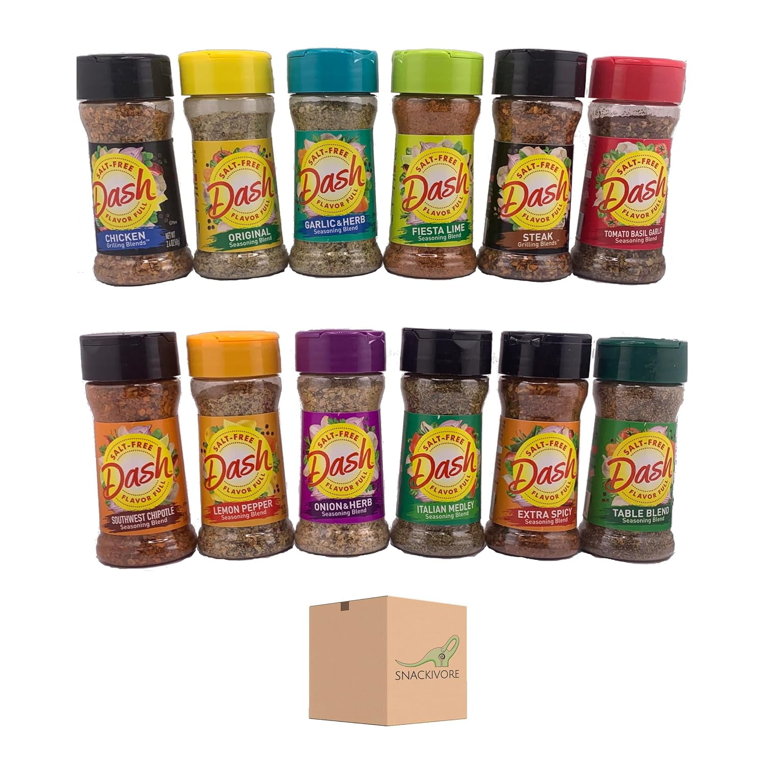 Mrs Dash Seasoning Salt Free Variety 12 Pack by . 1 Bottle Each of 12