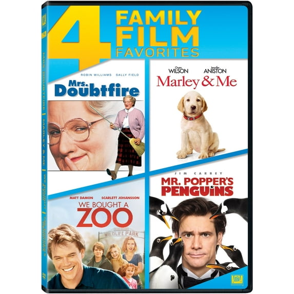 Mrs. Doubtfire / Marley & Me / We Bought a Zoo / Mr. Popper's Penguins DVD NEW