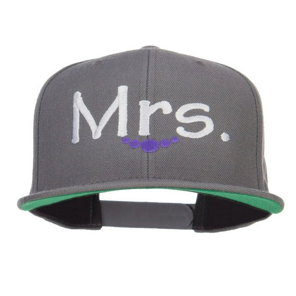 Mrs Embroidered Snapback Cap - Dk Grey OSFM