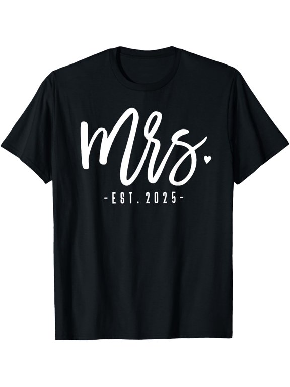 Mrs. Est. 2025 Just Married Wedding Couples Mr & Mrs Bride T-Shirt