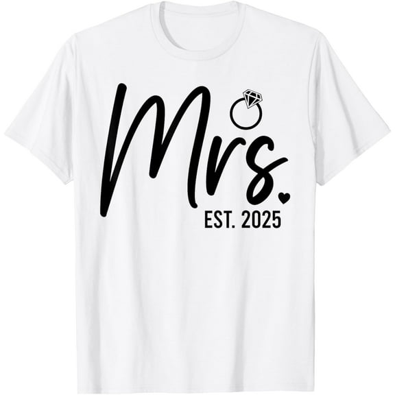 Mrs. Est. 2025 Just Married Wedding Wife Mr & Mrs Couple T-Shirt