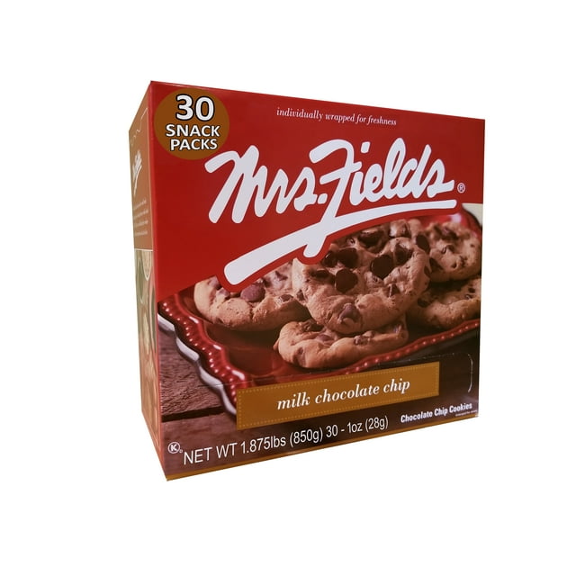 Mrs. Fields Milk Chocolate Chip Snack Pack, 1oz, 30ct - Walmart.com