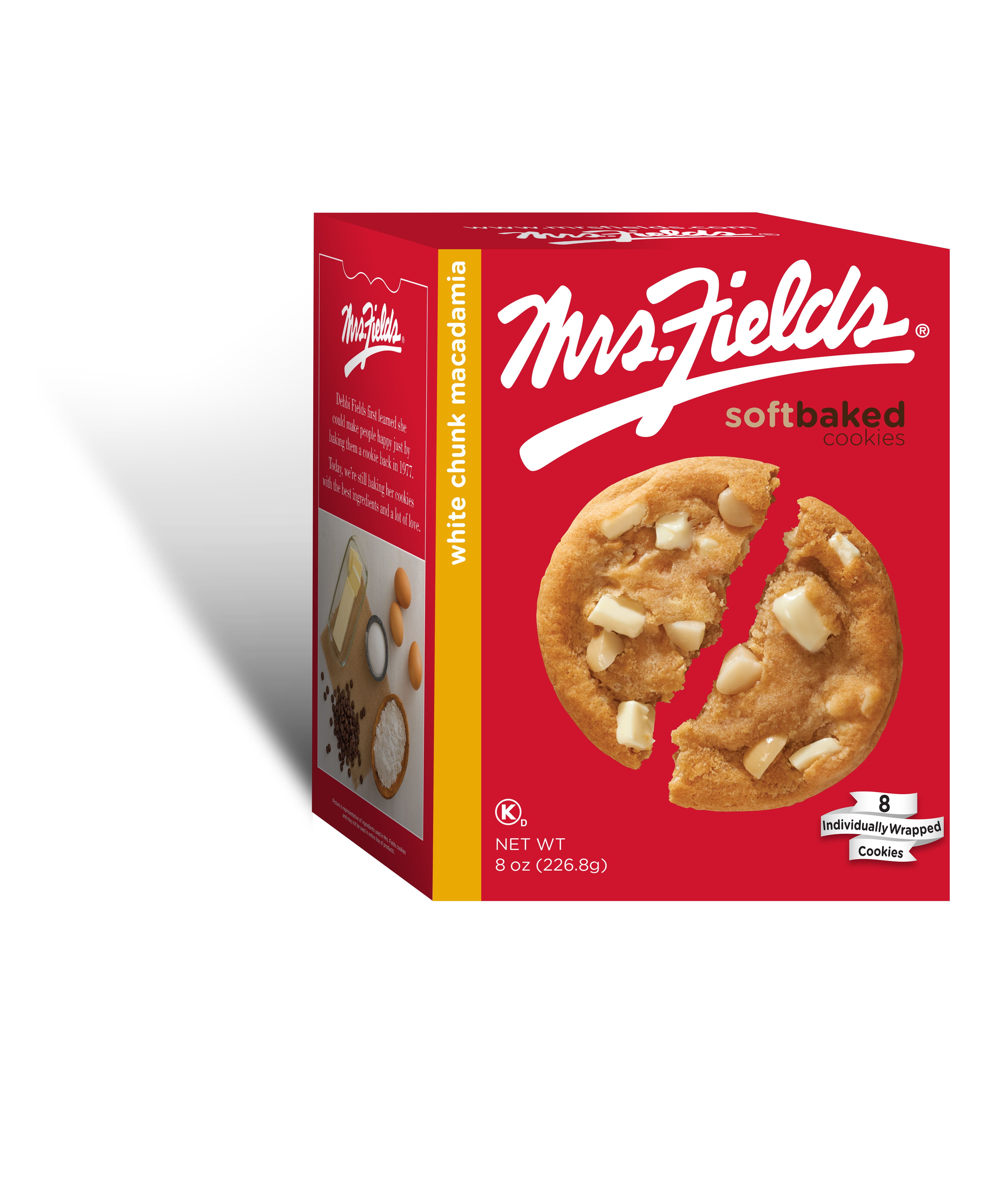 Mrs. Fields White Chunk Macadamia Cookies, 8 x 12ct, 1oz Each
