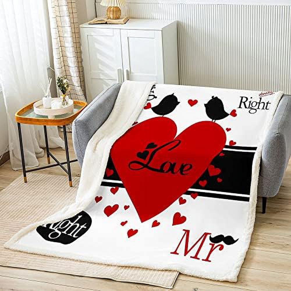 Mrs Fleece Throw Blanket for Couples Bride and Groom Wedding Plush