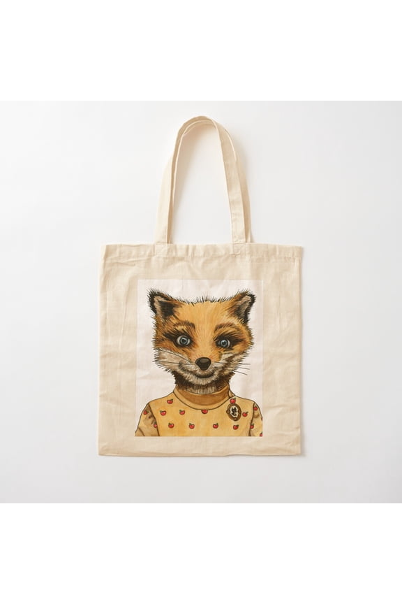Mrs. Fox Canvas Tote Bags, Reusable Shopping Bag