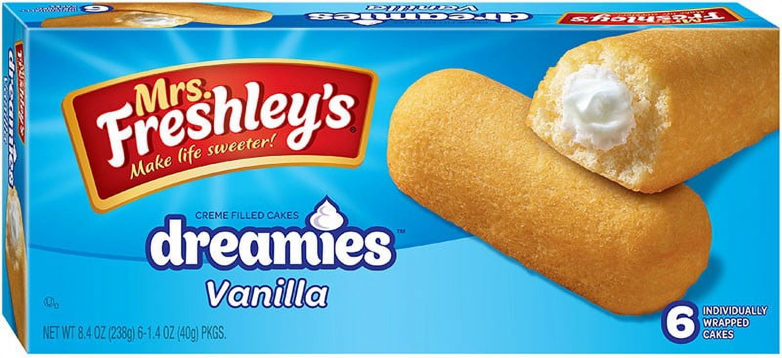 Mrs. Freshley's Crème Filled Dreamies Vanilla Snack Cakes 6 pack - 1.4 oz Each