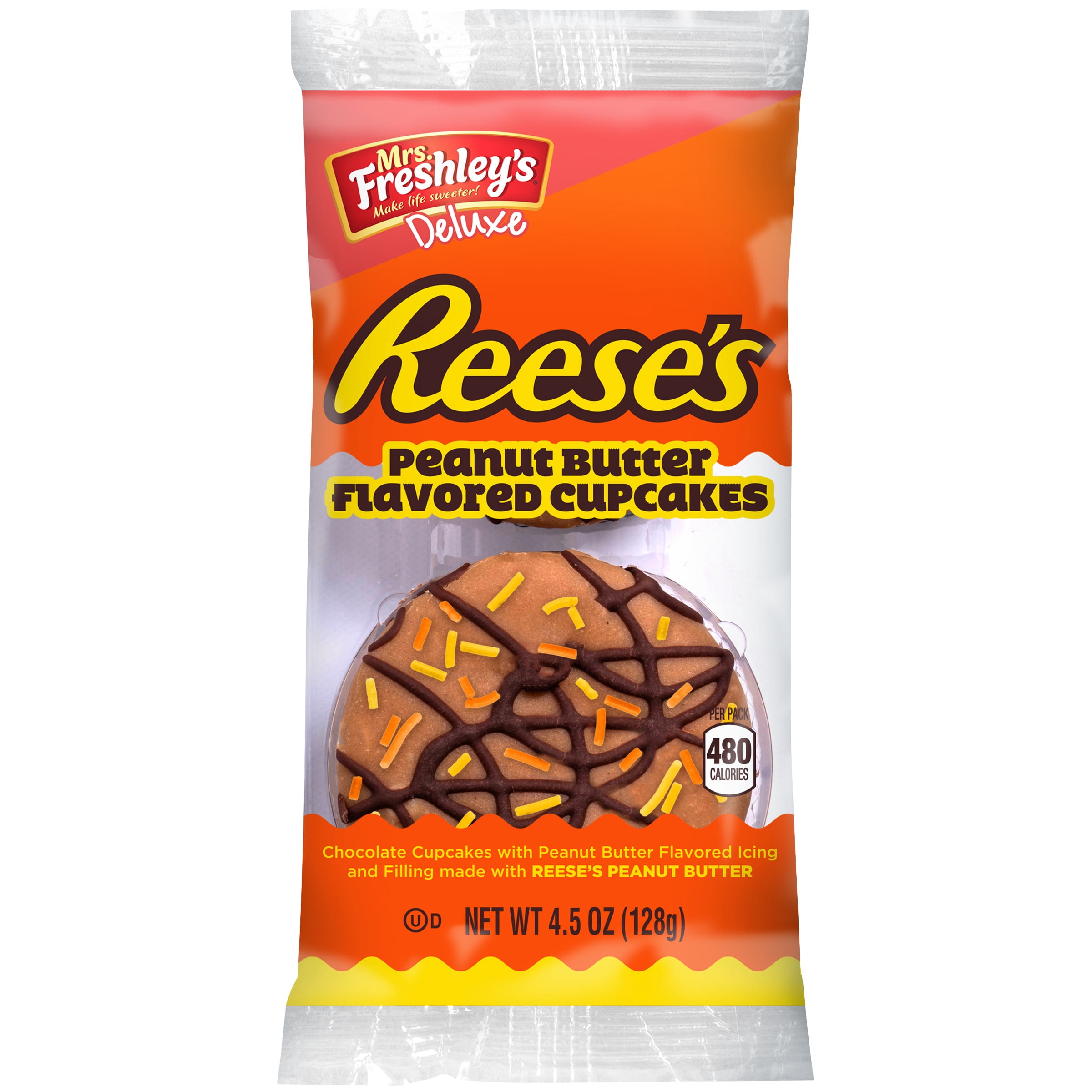 Mrs. Freshley's® Deluxe Reese's Peanut Butter Flavored Cupcakes 4.5 oz. Pack