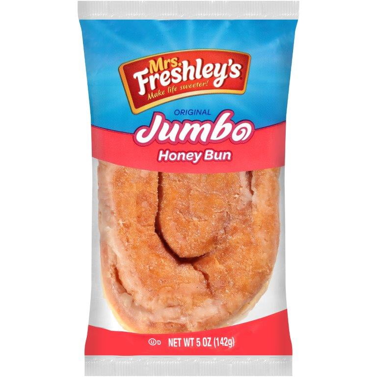 Mrs. Freshley?s Jumbo Honey Bun, Sweet & Soft Pastry, 5 oz, 6 Count