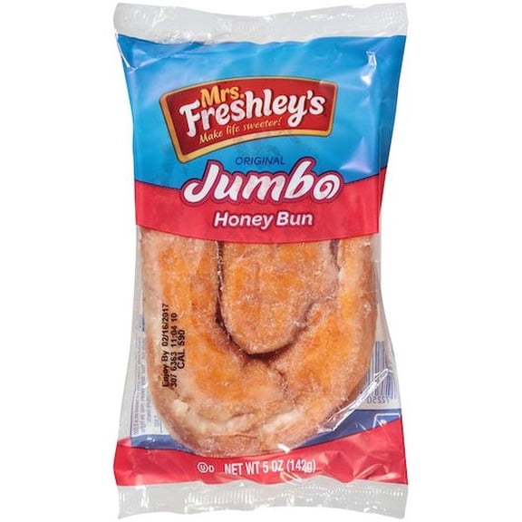 Mrs.Freshleys Jumbo Honey Bun, 5 Ounce -- 48 per case
