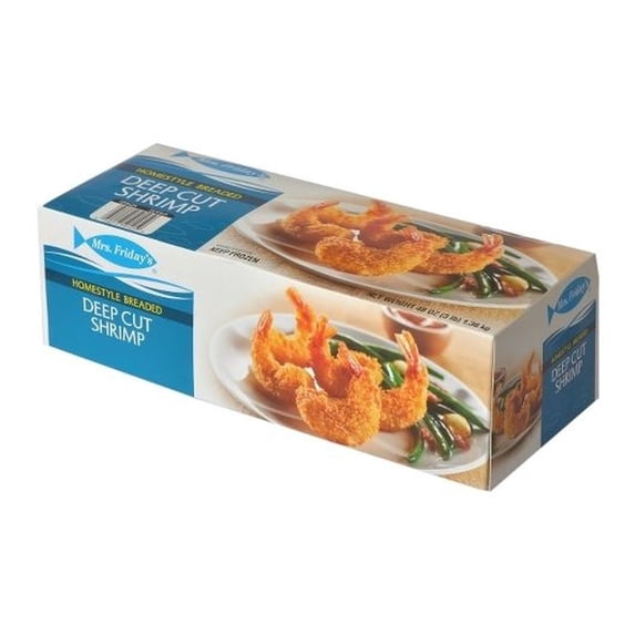 Mrs Fridays Home Style Breaded Deep Cut Shrimp - 21/25 Count, 3 Pound - 4 per case.