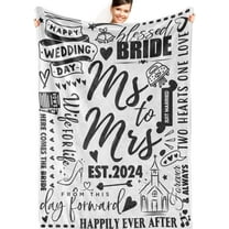 Mrs Gifts for The Bride 2024, Bridal Gifts for Bride, Ms to Mrs 2024, Bridal Shower Gifts for Bride to Be, Wedding Gifts for Bride, Wedding Blanket, Soft Throw Blanket - 50x65 Inches