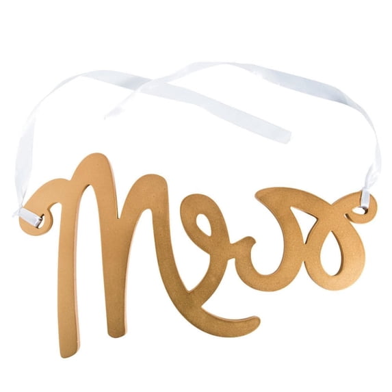 Mrs Gold Calligraphy Chair Sign - Home Decor - 1 Piece
