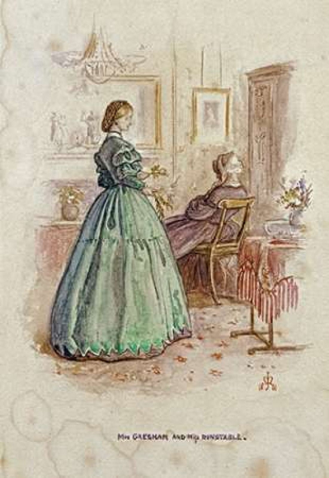 Mrs Gresham and Miss Dunstable Canvas Art - John Everett Millais (20 x 28)