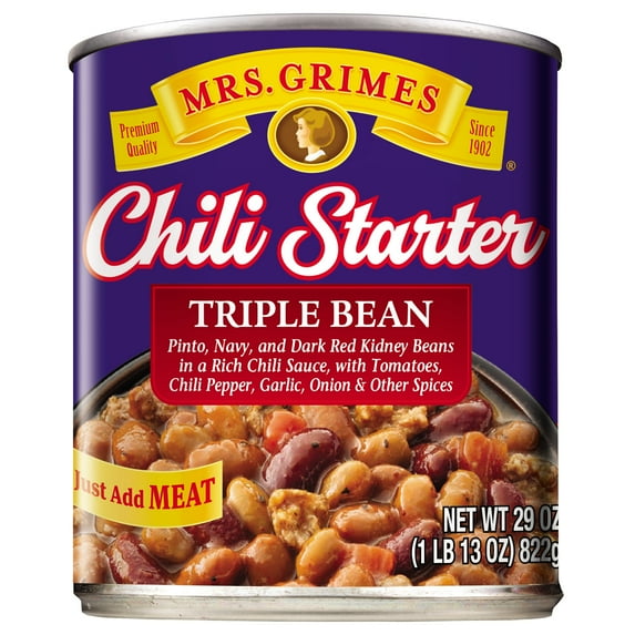 Mrs. Grimes Chili Starter Triple Bean 29 oz Can