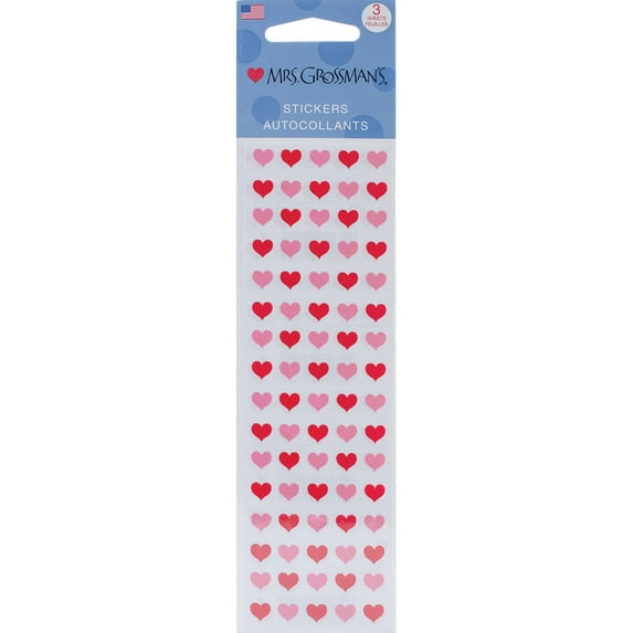 Mrs. Grossman's Stickers, Micro Red & Pink Hearts