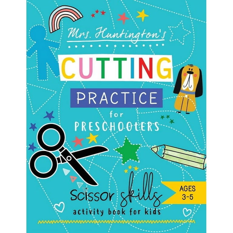 cutting practice for kindergarten: learning to cut with scissors for kids,  scissor skills preschool for kids age 3-5, cut and glue workbook  (Paperback)