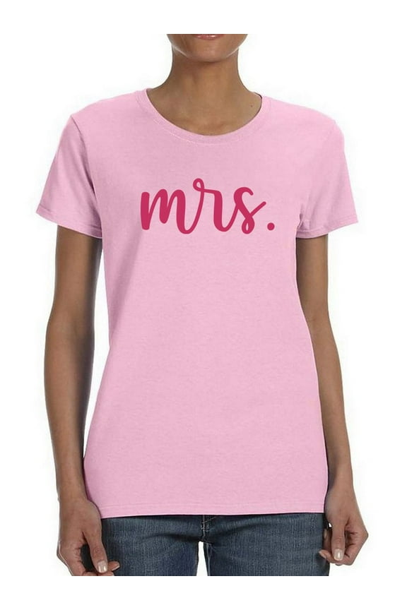 Mrs. Lettering Design T-Shirt Women -Smartprints Designs, Female Large