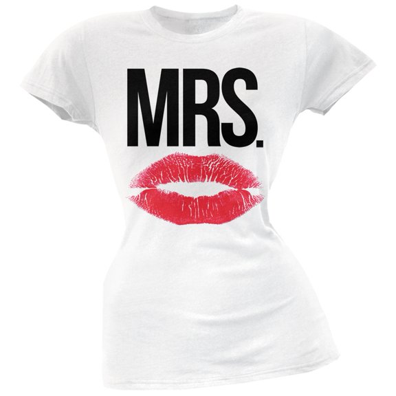 Mrs. Lips White Soft Juniors T-Shirt - Large