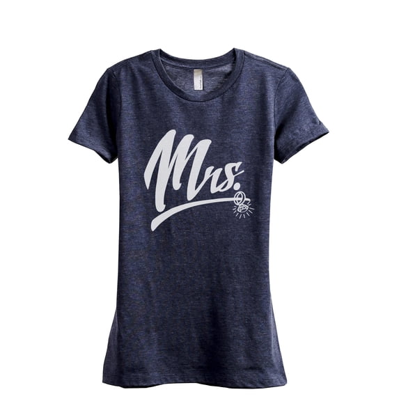 Mrs Loop Ring Women's Fashion Relaxed T-Shirt Tee Heather Navy Small