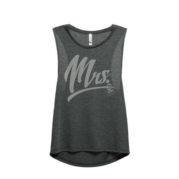 Mrs Loop Ring Women's Fashion Sleeveless Muscle Workout Yoga Tank Top Charcoal Grey X-Large