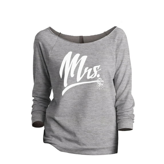 Mrs Loop Ring Women's Fashion Slouchy 3/4 Sleeves Raglan Lightweight Sweatshirt Sport Grey Small