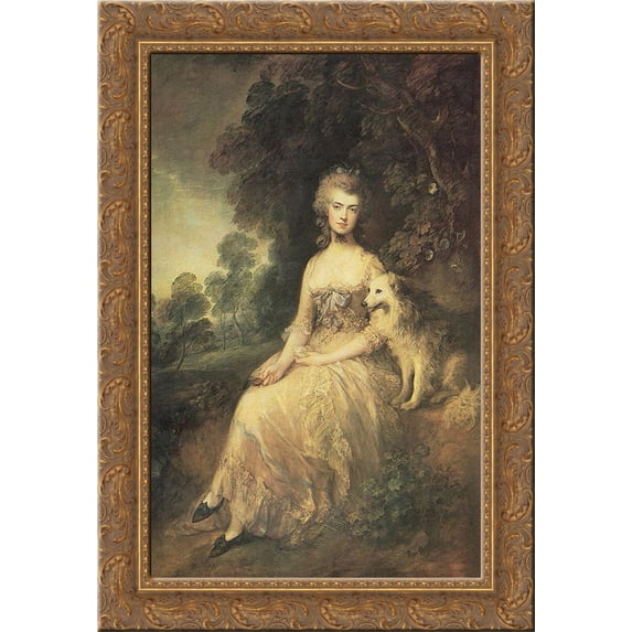 Mrs. Mary Robinson ('Perdita') 24x16 Gold Ornate Wood Framed Canvas Art by Thomas Gainsborough