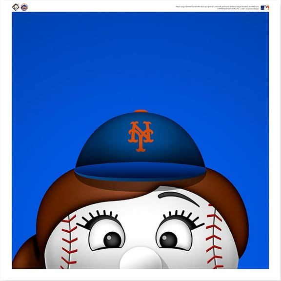 Mrs. Met New York Mets 12'' x 12'' Minimalist Mascot Poster Print