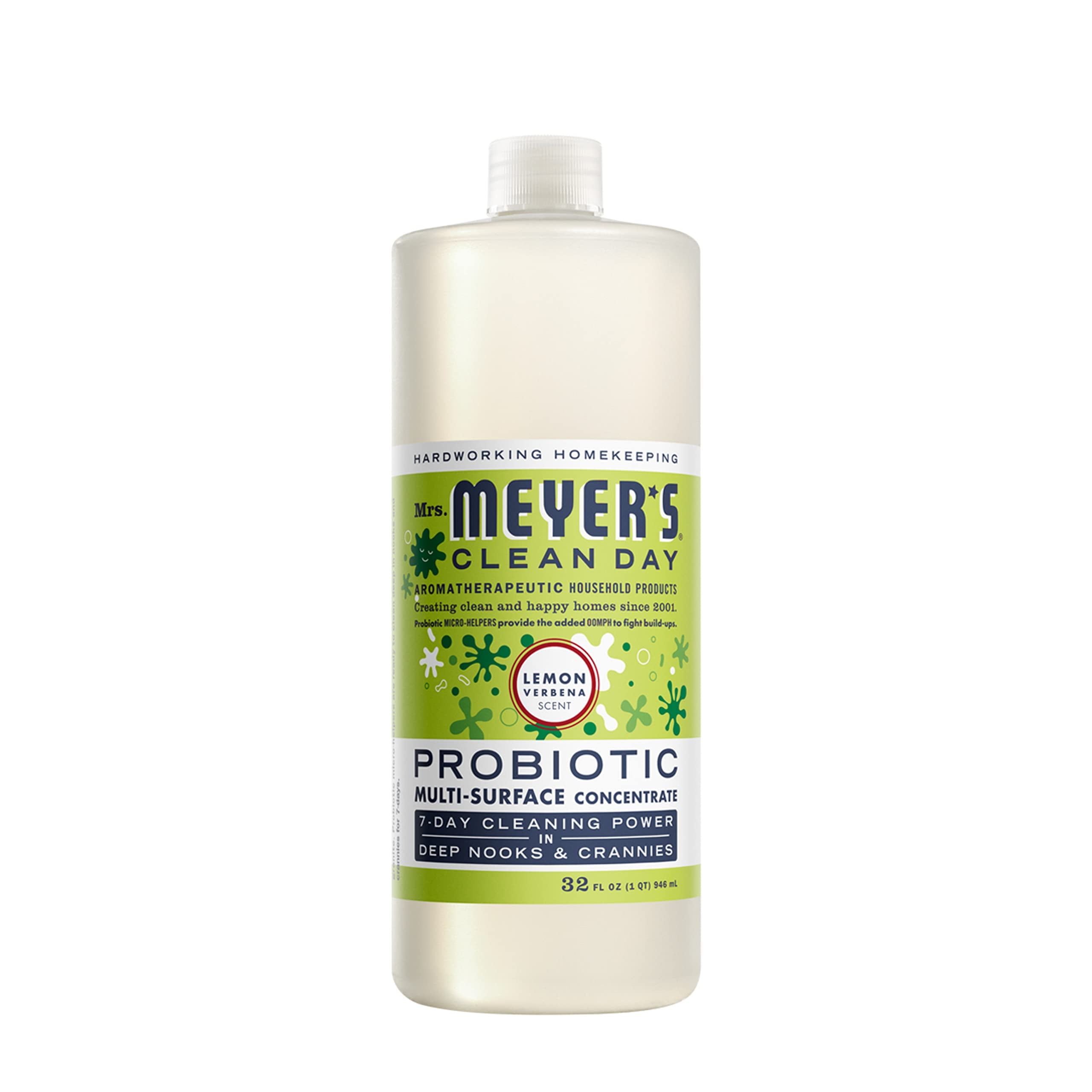 Mrs. Meyer,S Probiotic Multi-Surface Concentrate Cleaner, Lemon Verbena, Cleans Crevices And Tough Stains, 32 Fl Oz