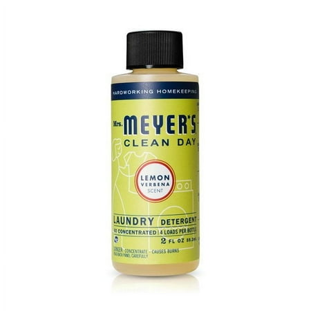 Mrs. Meyer's 4x Concentrated Laundry Detergent Lemon Verbena, 2 Fl Oz (Pack of 6)