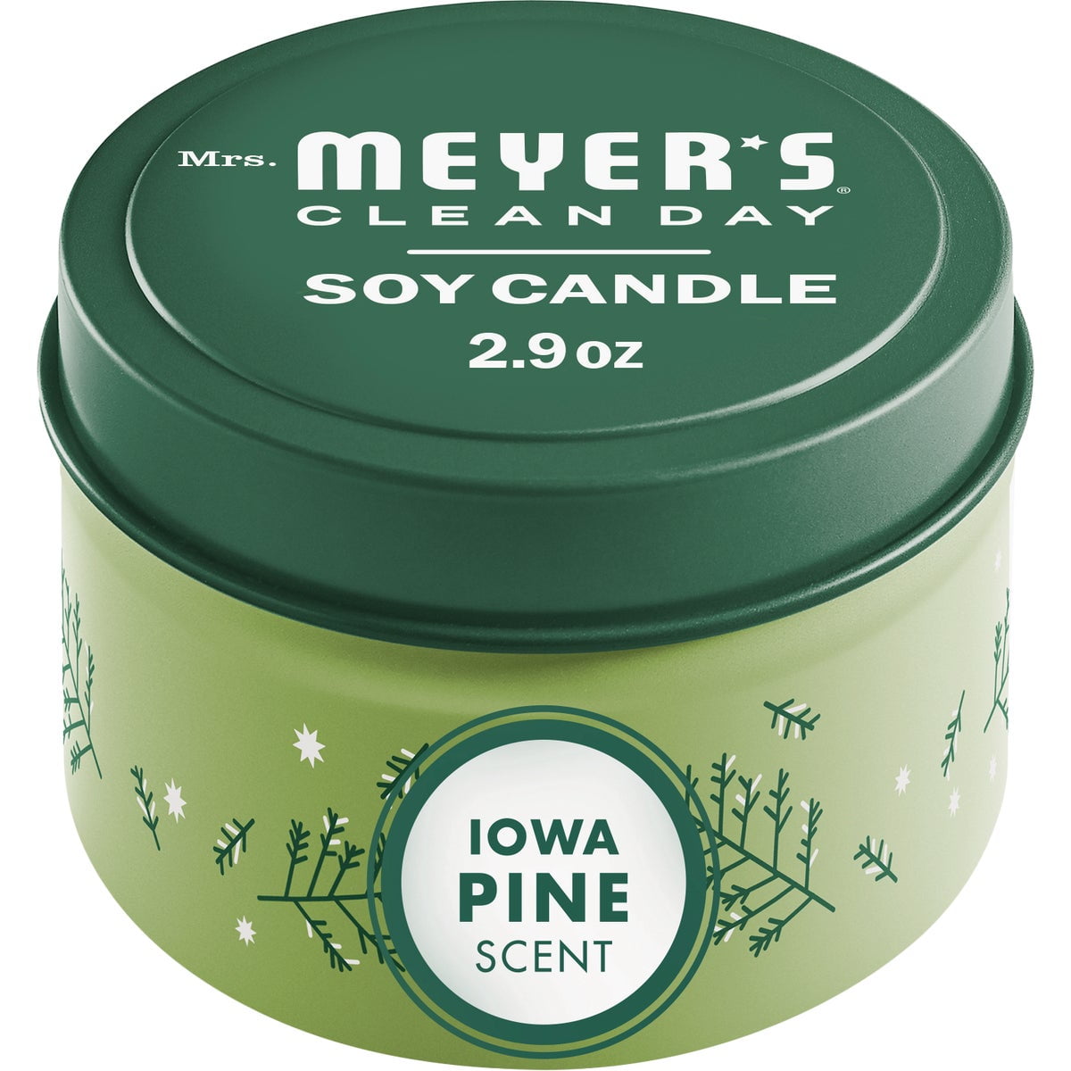 Iowa Pine Scented Soy Candle in Green Tin, 2.9 oz