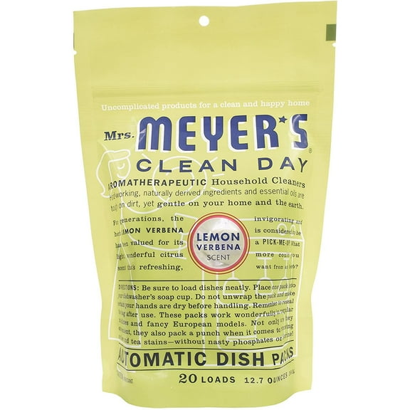 Mrs. Meyer's Clean Day Automatic Dish Packs Lemon Verbena - Concentrate - 20 Ct, Pack of 6