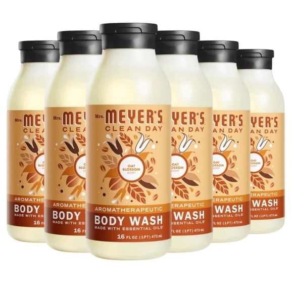 Mrs. Meyer's Clean Day Body Wash Biodegradable Unisex Oat Blossom 16 Oz 6 Pk