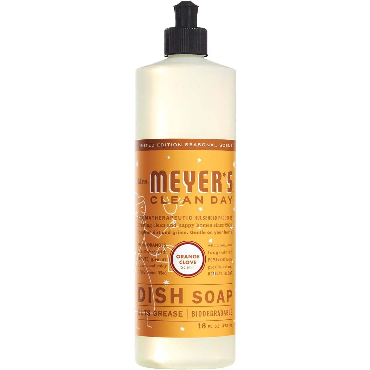 Mrs. Meyer's Clean Day Dish Soap, Orange Clove, 16 fl oz