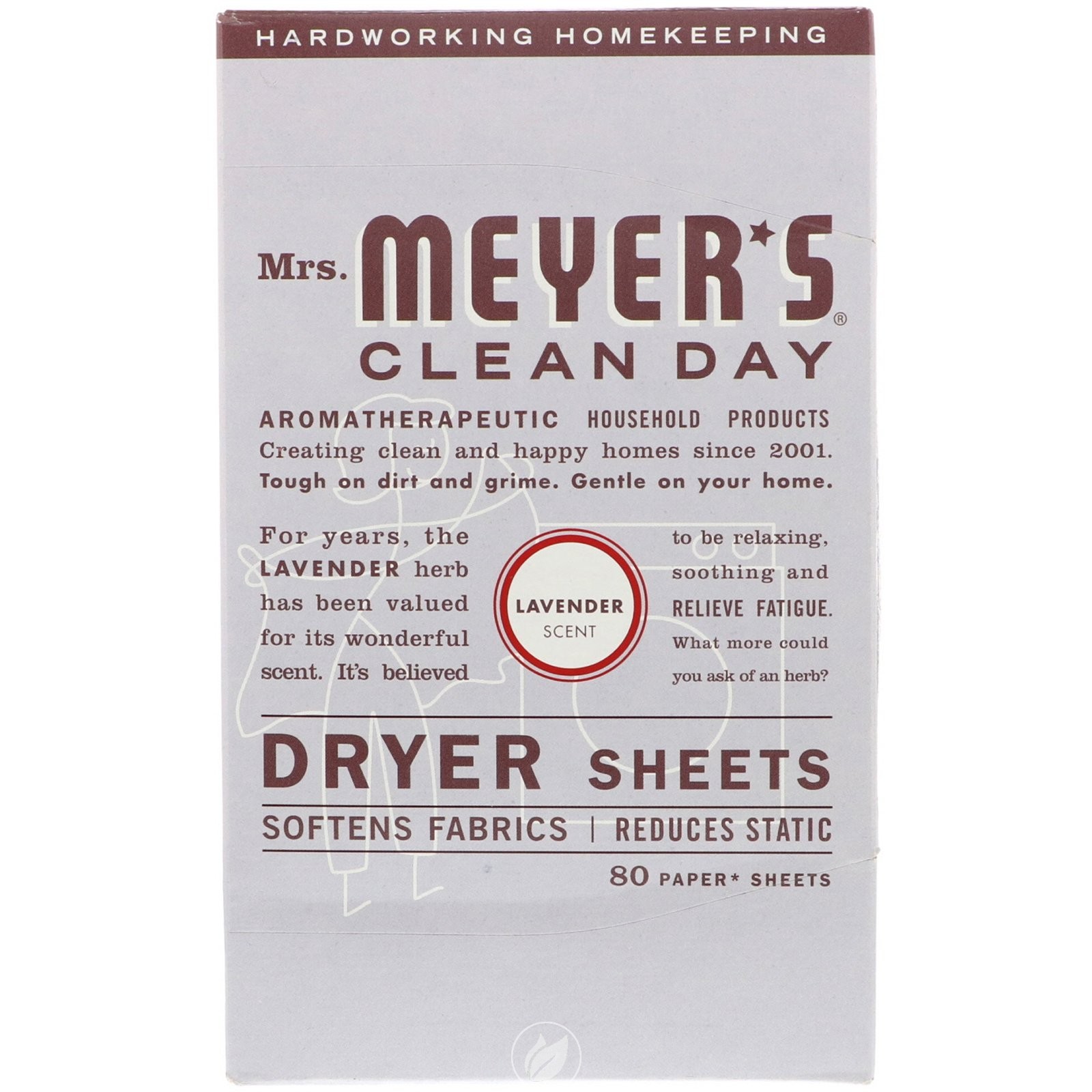 Mrs. Meyer's Clean Day Dryer Sheets, Lavender, 80 ct