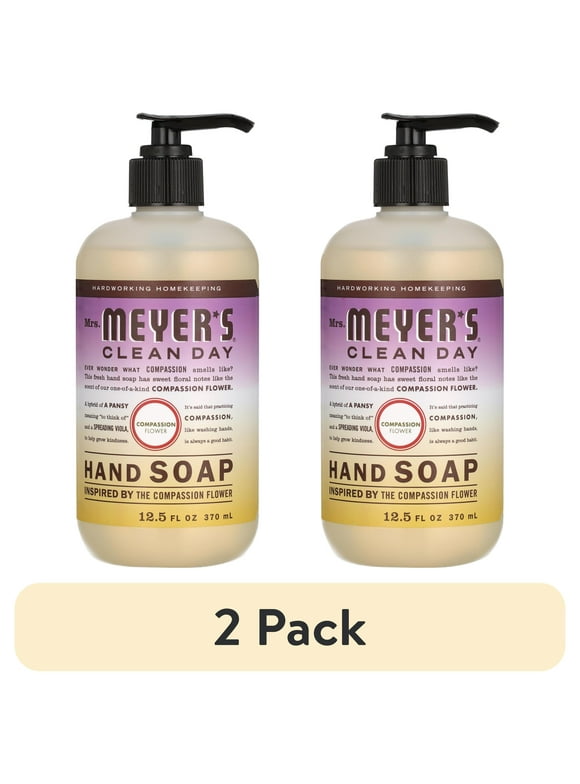 (2 pack) Mrs. Meyer's Clean Day Foaming Hand Soap, Compassion Flower Scent, 12.5 ounce bottle