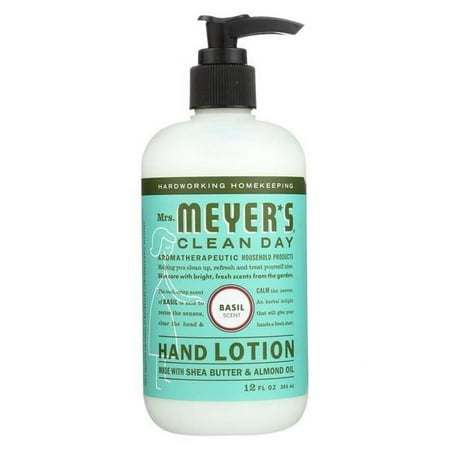 Mrs. Meyer's Clean Day Hand Lotion, Basil Scent, 12 Ounce Bottle
