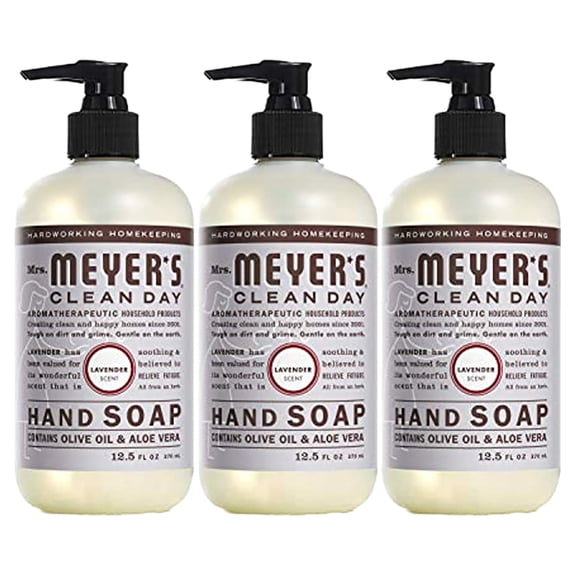 Mrs. Meyer's Clean Day Hand Soap Liquid, Lavender, 12.5 fl oz (3 pack) (Bundle)
