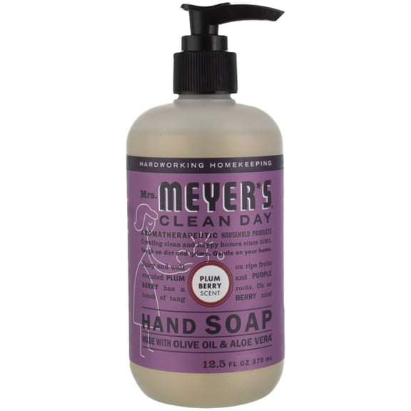 Mrs. Meyer's Clean Day Hand Soap Liquid, Plum Berry, 12.5 fl oz (6 pack) (Bundle)