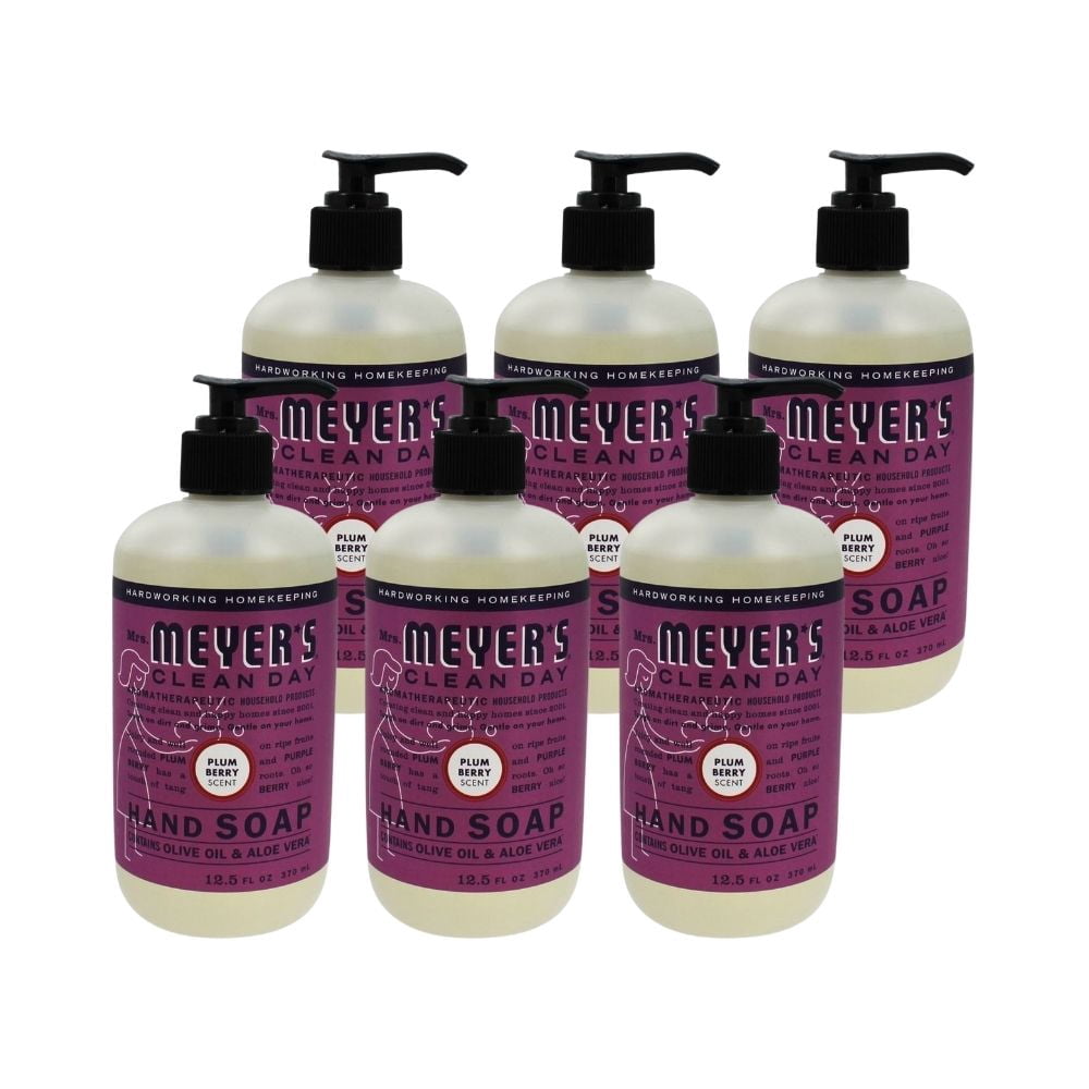 Mrs. Meyer's Clean Day Hand Soap Liquid, Plum Berry, 12.5 fl oz (6 pack ...